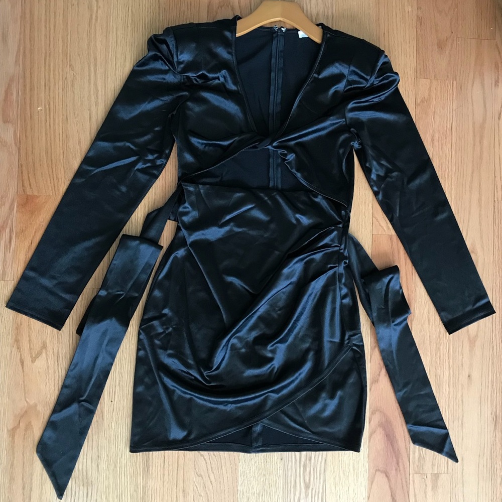 NEW Better Be • Lil Black Satin Dress • Sexy Night - Picture 4 of 8